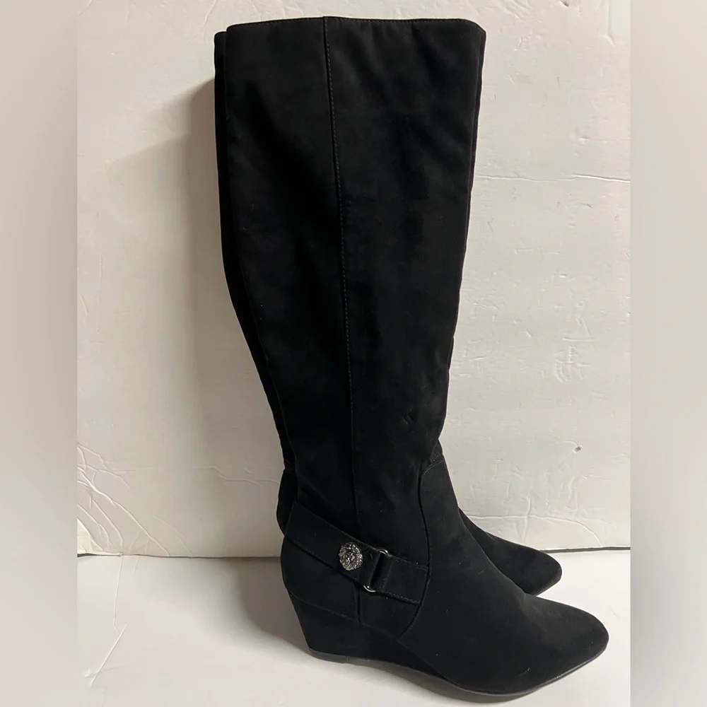 Anne Klein Black Over the Knee Boots